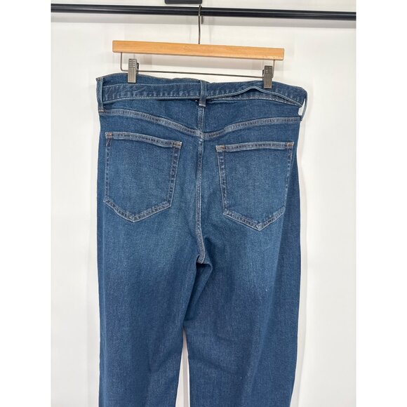 Gap Jeans Womens High Rise wide leg size 16 R Denim belted released hem New - Picture 7 of 9